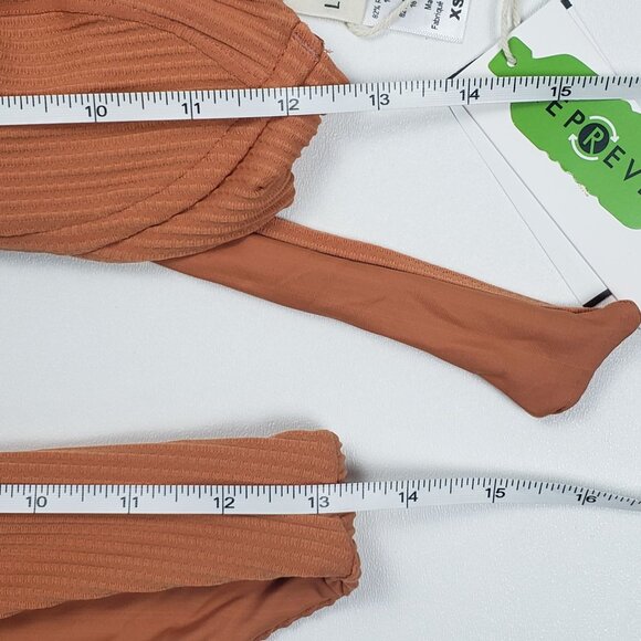 LSPACE Pointelle Rib Nikita Top & Sandy Bottom Classic Bikini Set Size XS Sienna - Picture 6 of 14